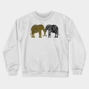 Elephants in Animal Prints Crewneck Sweatshirt